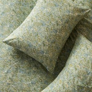 Anthropologie Orla Organic Cotton Percale Floral King Sheet Set